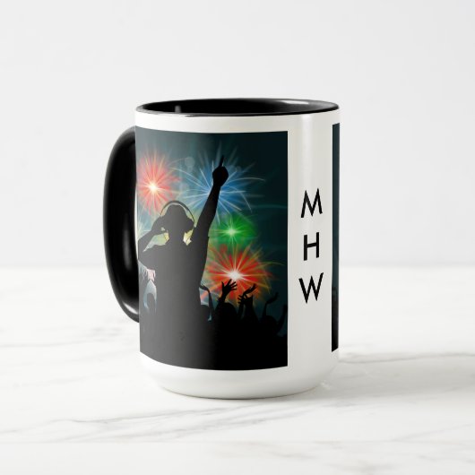 DJ-Tasse für benutzerdefinierte Monogramme Tasse (Vorderseite Links)