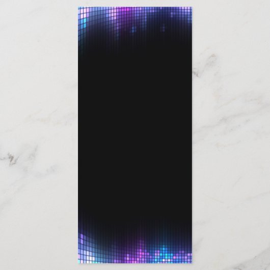 DJ Techno Dance Party Bar Mitzvah Menü Menükarte (Rückseite)