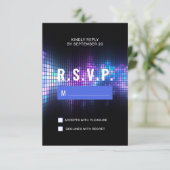 DJ Techno Dance Party Bar Mitzvah RSVP Karte (Stehend Vorderseite)
