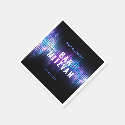 DJ Techno Dance Party Bar Mitzvah Serviette (Ecke)