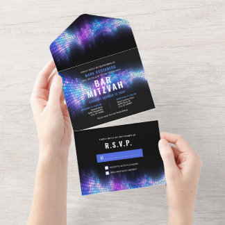 DJ Techno Dance Party BarEinladend für Hochzeiten All In One Einladung