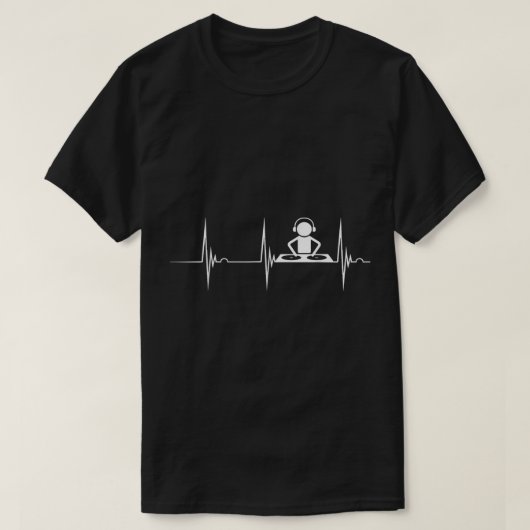 DJ Techno Turntable DJ Heartbeat EKG Pulse Dance T-Shirt (Design vorne)