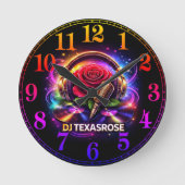 DJ TEXASROSE 2 RUNDE WANDUHR (Vorderseite)