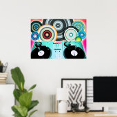 DJ Turntable Circles Poster (Heimbüro)