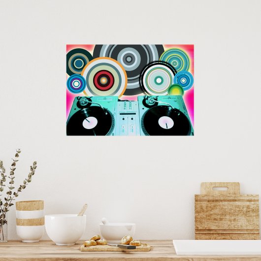 DJ Turntable Circles Poster (Küche)