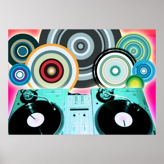 DJ Turntable Circles Poster (Vorne)