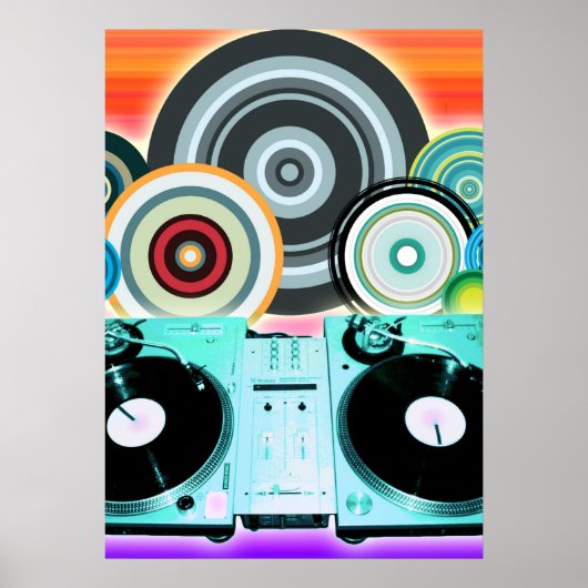 DJ Turntable Circles Poster (Vorne)