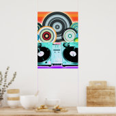 DJ Turntable Circles Poster (Küche)