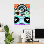 DJ Turntable Circles Poster (Heimbüro)
