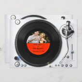 DJ Turntable Foto Hochzeit Einladung (Vorne/Hinten)