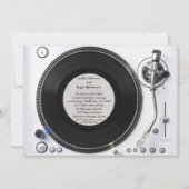 DJ Turntable Foto Hochzeit Einladung (Rückseite)