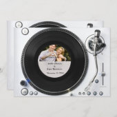 DJ Turntable Foto Hochzeit Einladung (Vorne/Hinten)