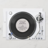 DJ Turntable Foto zum Geburtstag Einladung (Rückseite)