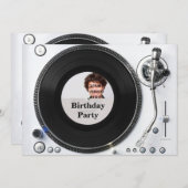 DJ Turntable Foto zum Geburtstag Einladung (Vorne/Hinten)