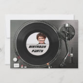 DJ Turntable Foto zum Geburtstag Einladung (Vorderseite)