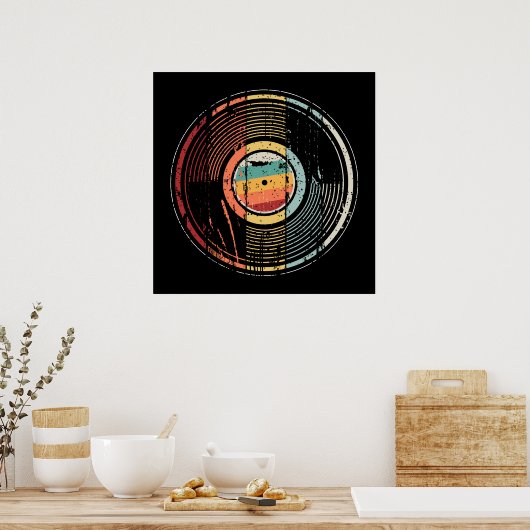 DJ-Turntable für Vinyl-Hörer Poster (Küche)