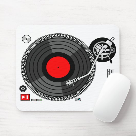 DJ-Turntable-Hintergrund Mousepad (Mit Mouse)
