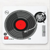 DJ-Turntable-Hintergrund Mousepad (Vorne)
