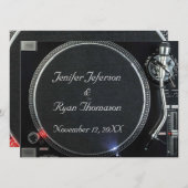 DJ Turntable Hochzeit Einladung (Vorne/Hinten)