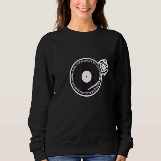 DJ-Turntable mit Stylus- und Nadelgrafiksatz Sweatshirt (Vorderseite)