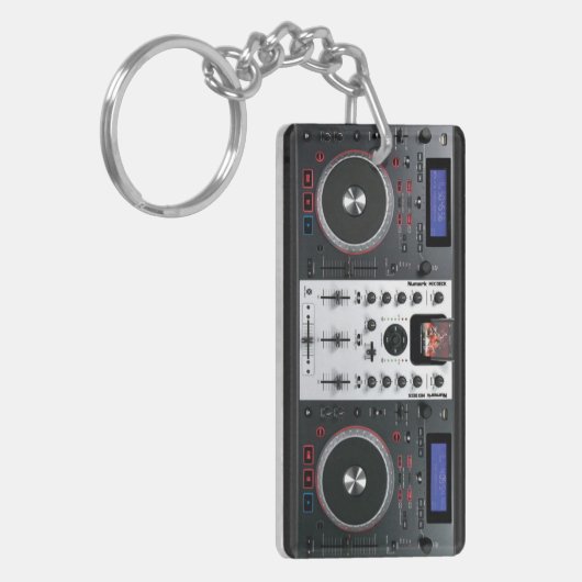 DJ-Turntable-Mix-Schlüsselanhänger Schlüsselanhänger (Vorderseite links)