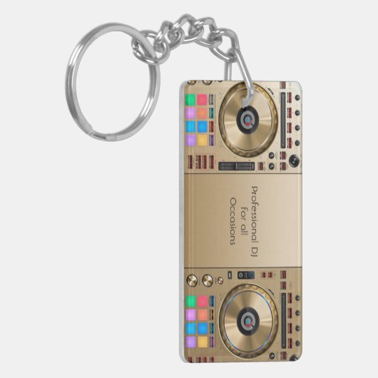 DJ Turntable Mix-Schreibtisch Schlüsselanhänger (Vorderseite links)