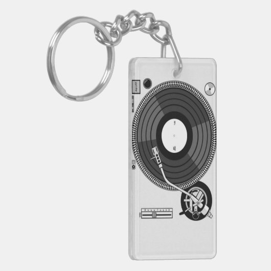 DJ Turntable Mix-Schreibtisch Schlüsselanhänger (Vorderseite links)
