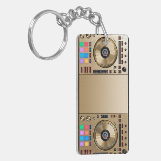 DJ Turntable Mix-Schreibtisch Schlüsselanhänger (Vorderseite links)