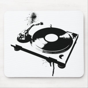 DJ Turntable Mouse Pad   Ibiza House Music Gifts Mousepad