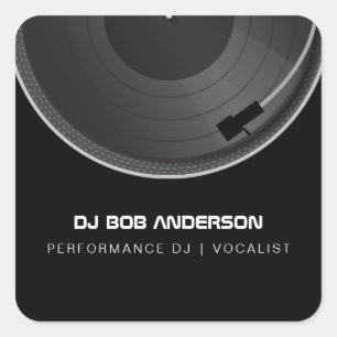 DJ-Turntable Quadratischer Aufkleber