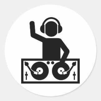 DJ-Turntable Runder Aufkleber