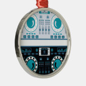 DJ-Turntable-Vektor Silbernes Ornament (Rechts)