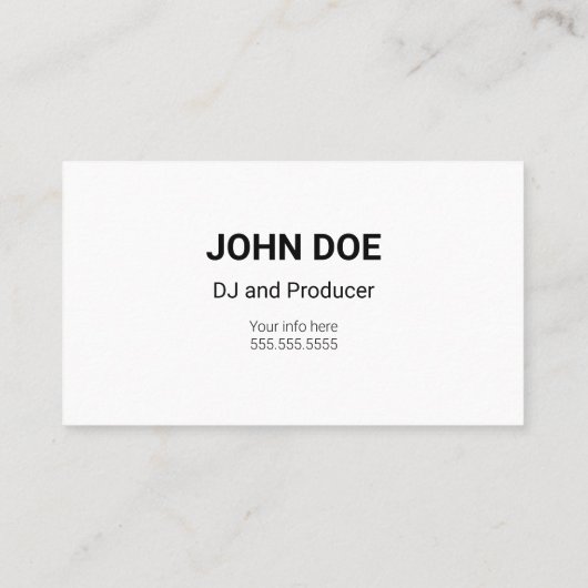 DJ-Turntable Visitenkarte (Rückseite)