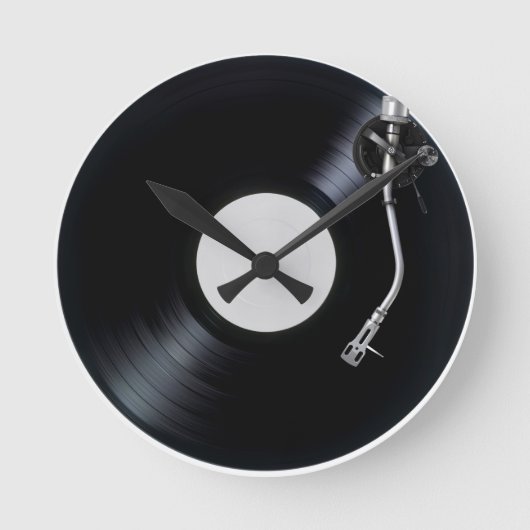 DJ turntable Wall Clock Runde Wanduhr (Vorderseite)