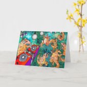 DJ Turntablist Pangolin Karte (Gelbe Blume)