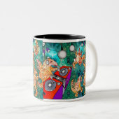 DJ Turntablist Pangolin Zweifarbige Tasse (VorderseiteRechts)