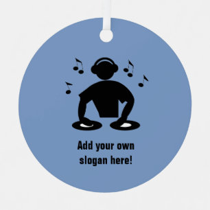 DJ und Musician theme - Disk Jockey und Ihr Text Ornament Aus Metall