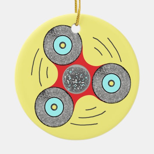 DJ-Unruhe-Spinner Keramikornament (Vorne)