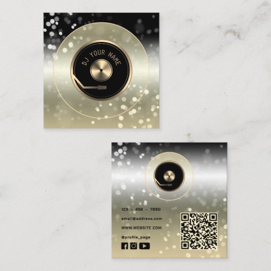 DJ VinJ Platte Player Visitenkarte (Vorne/Hinten)