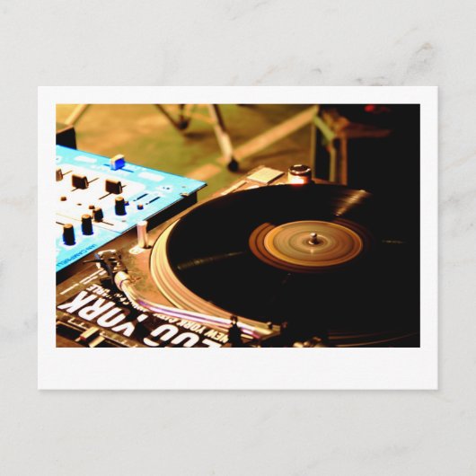 DJ Vinyl 1 Postkarte (Vorderseite)
