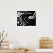 DJ Vinyl Black und White Poster bearbeiten für Grö (Küche)