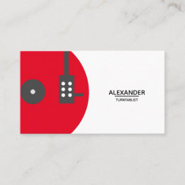 DJ Vinyl Record Modern Red Visitenkarte