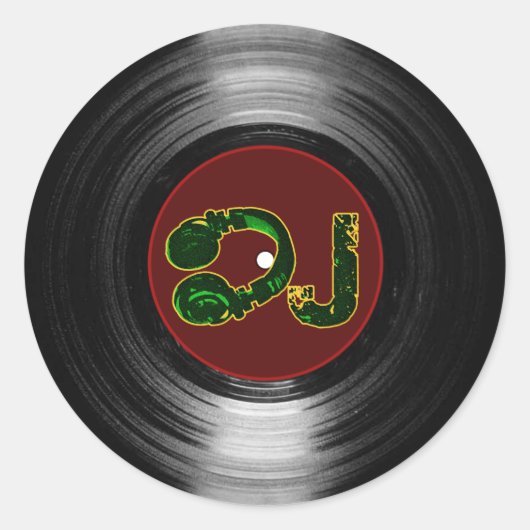 DJ Vinyl Runder Aufkleber (Vorderseite)