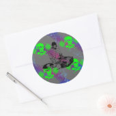 DJ Vinyl Spinner Runder Aufkleber (Umschlag)