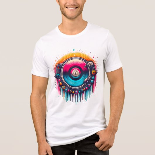 DJ Vinyl Vibes Tri-Blend Shirt (Vorderseite)