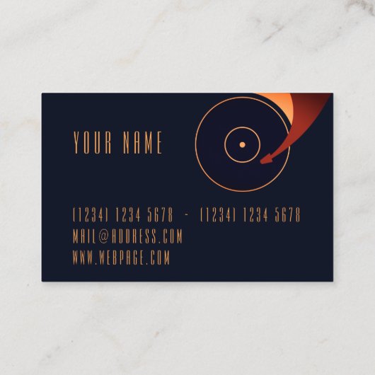 DJ-VinylSet-Illustrationsabdeckung Visitenkarte (Rückseite)