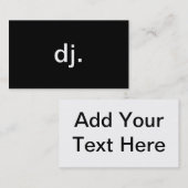 DJ VISITENKARTE (Vorne/Hinten)