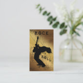 DJ-Visitenkarte-Gitarren-Musik-Goldbeige Visitenkarte (Stehend Vorderseite)