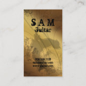 DJ-Visitenkarte-Gitarren-Musik-Goldbeige Visitenkarte (Rückseite)