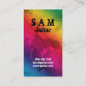 DJ-Visitenkarte-Gitarren-Musik-Regenbogen Visitenkarte (Rückseite)